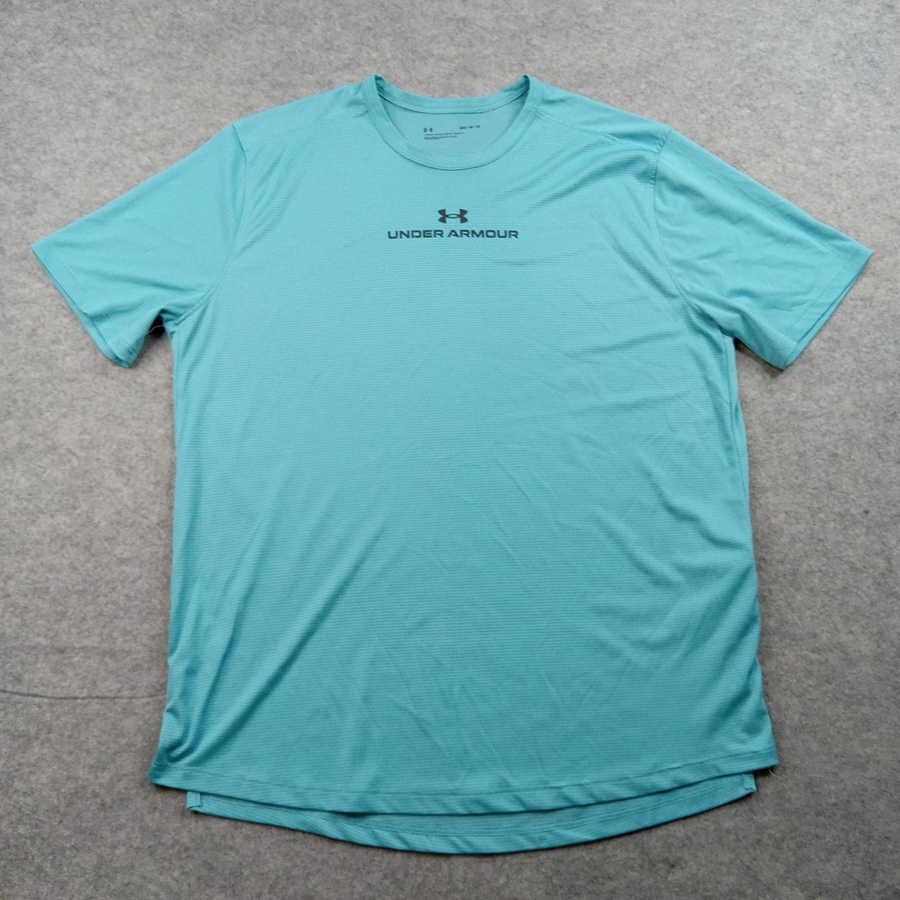 Under Armour Shirt Mens Medium Blue Short Sleeve Athletic Performance Top